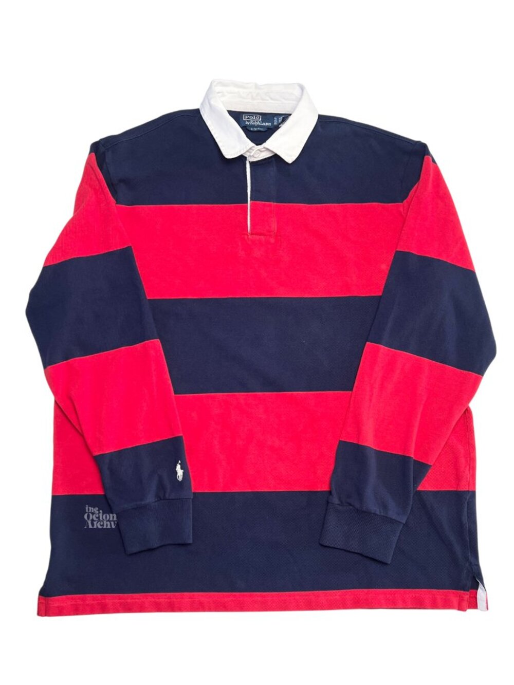 Size XL Polo Ralph Lauren Classic Fit Rugby Stripe Long Sleeve Polo Shirt Used